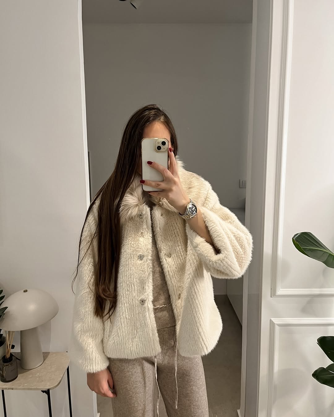 Ivory Faux Fur Jacket