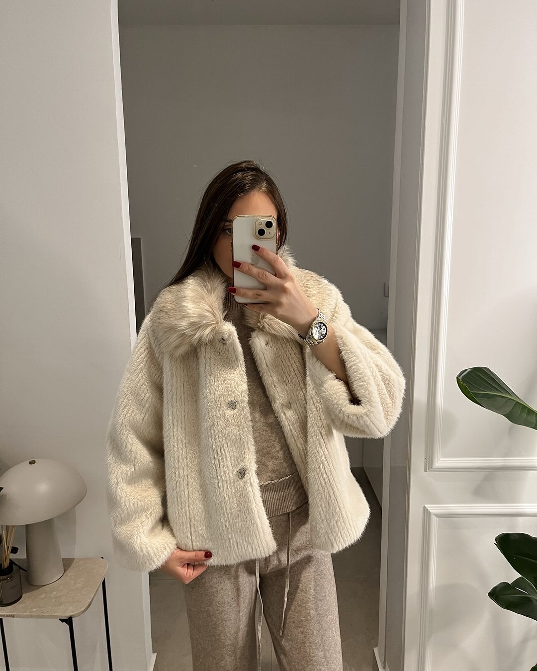 Ivory Faux Fur Jacket