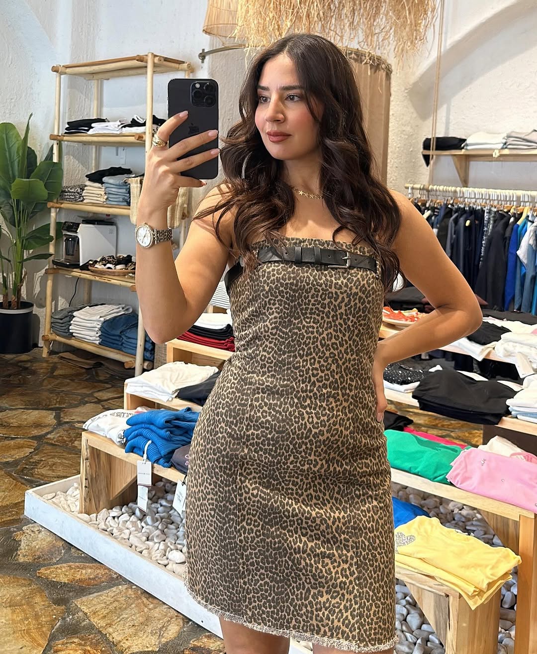 Women's Leopard Print Strap Dress